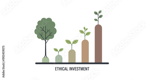 Growing Plants Representing Ethical Investment Growth.