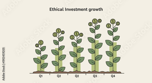 Illustration of Ethical Investment Growth Stages.