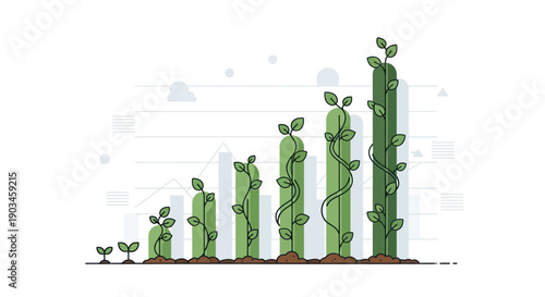 Cacti Plants Growing Stages Illustration.