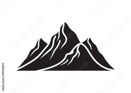 Mountain Icon, Editable Solid Vector Illustration