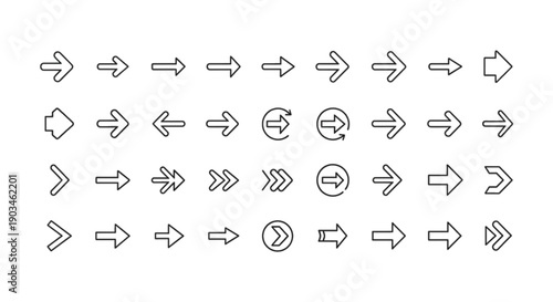 Collection of forward and directional arrow icons for web and interface design.