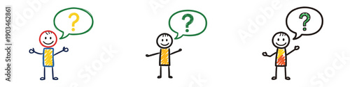person talking with question mark  on transparent background  