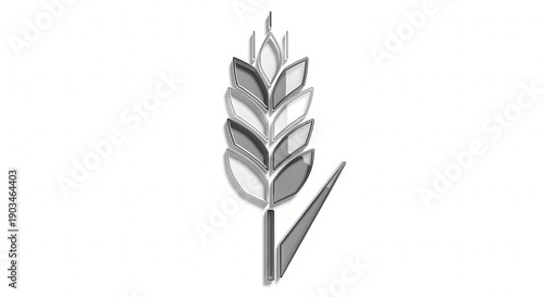 Close-up of Stylized Wheat Icon Representing Agriculture and Farming