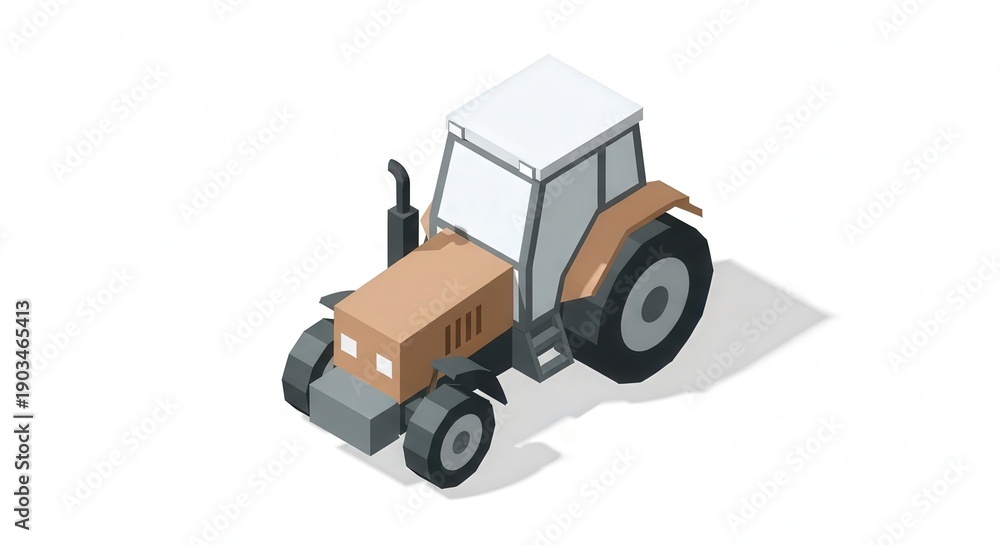 Naklejka premium Isometric Tractor Illustration for Agriculture and Farming Visuals