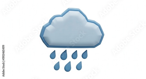 Cloud with Rain Illustration Depicting Weather and Climate Concepts