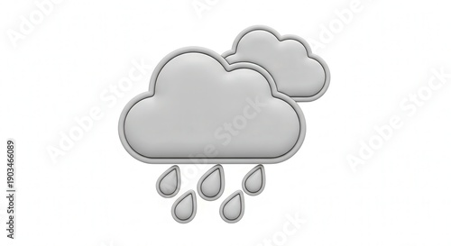 Cloud with Raindrops Illustration for Weather and Climate Concepts