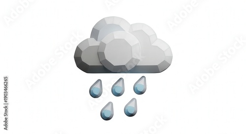 Cloudy Weather with Rainfall Illustration for Weather Forecasts and Climate Concepts