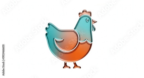 Colorful Abstract Bird Illustration with Gradient Effects for Creative Design
