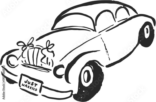 Retro style car for vintage wedding transportation