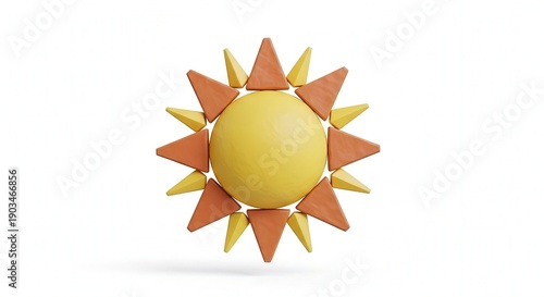 Colorful Abstract Sun Illustration with Geometric Shapes for Creative Design