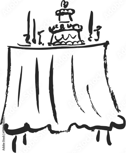 Elegant decorated wedding table for banquet celebration