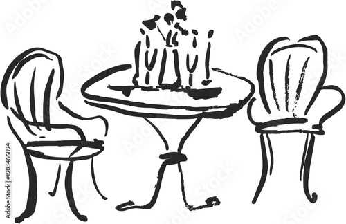 Romantic outdoor dinner table for two at a wedding