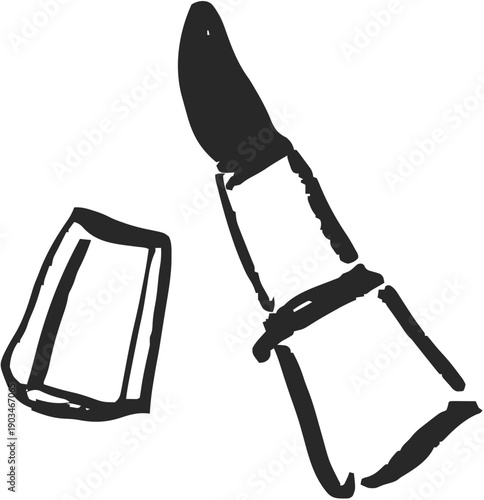 Hand drawn lipstick and mirror for bridal makeup