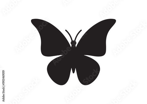 Butterfly Icon, Editable Solid Vector Illustration