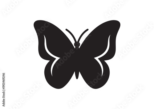 Butterfly Icon, Editable Solid Vector Illustration