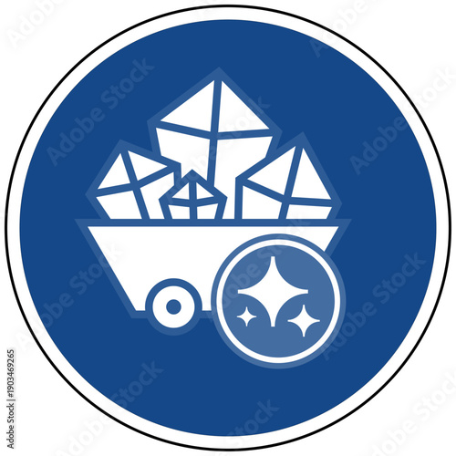 Künstliche Intelligenz KI im Bergbau und Rohstoffsektor Icon blau Vektor Illustration für Smart Mining und Ressourcen Management