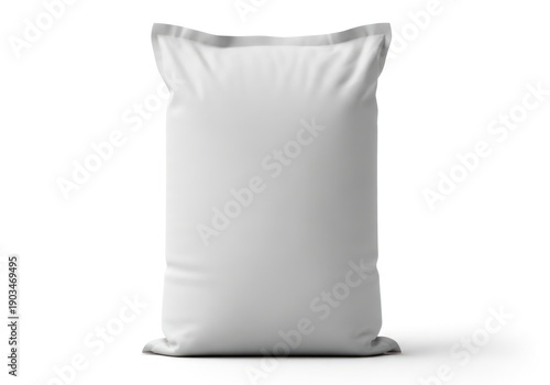 Large White Bulk Sack Standing Tall With A Smooth Texture and Subtle Shadows Indicating Natural Lighting Isolated White Background