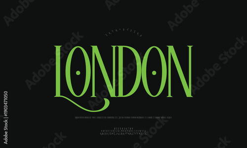 Elegant serif font design inspired by vintage London typography, offering a classic and sophisticated aesthetic for branding.