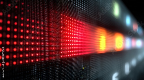 Wallpaper Mural A vibrant display of LED lights, a blur of colors in a digital format, emphasizing modern technology and visual effects, blurred AI binary screen wall Torontodigital.ca