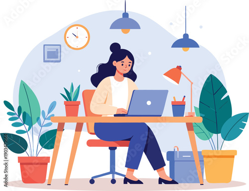 Silhouette of a woman walking thoughtfully on a city street at dawn, urban landscape background