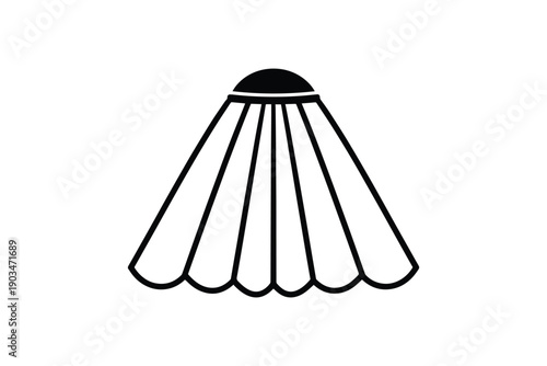 Black and white shuttlecock icon isolated on white background badminton sports equipment design element symbol