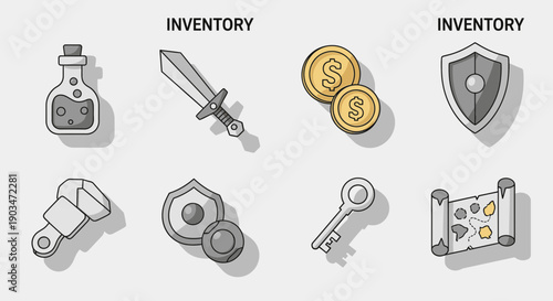 Fantasy Inventory Icons Set