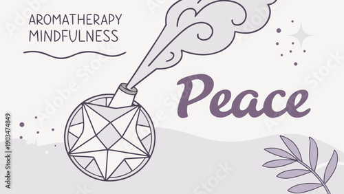 Aromatherapy Mindfulness Illustration with Geometric Ornament and Peaceful Ambiance