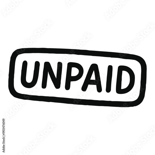 Unpaid rubber stamp in ink style