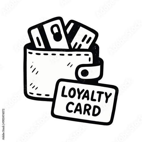 Wallet with loyalty cards flat vector illustration