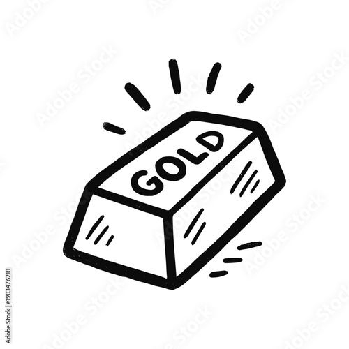 Gold bar illustration with shine lines