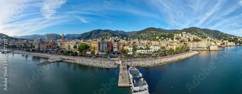 Fotografija Drone view of the coast at Rapallo on Liguria, Italy