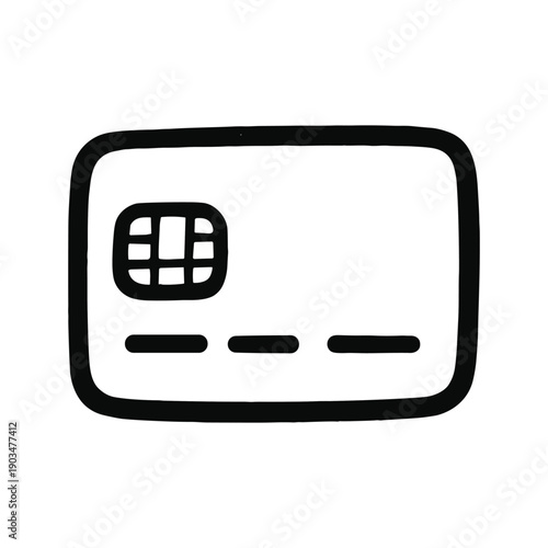 Simple black and white credit card icon