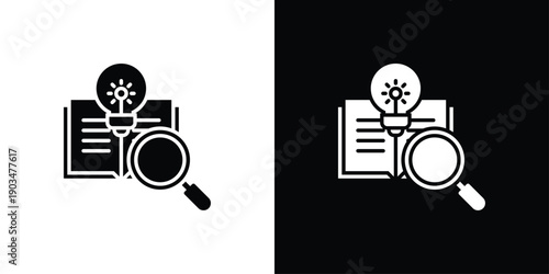 Research Icon Sheet Black And White
