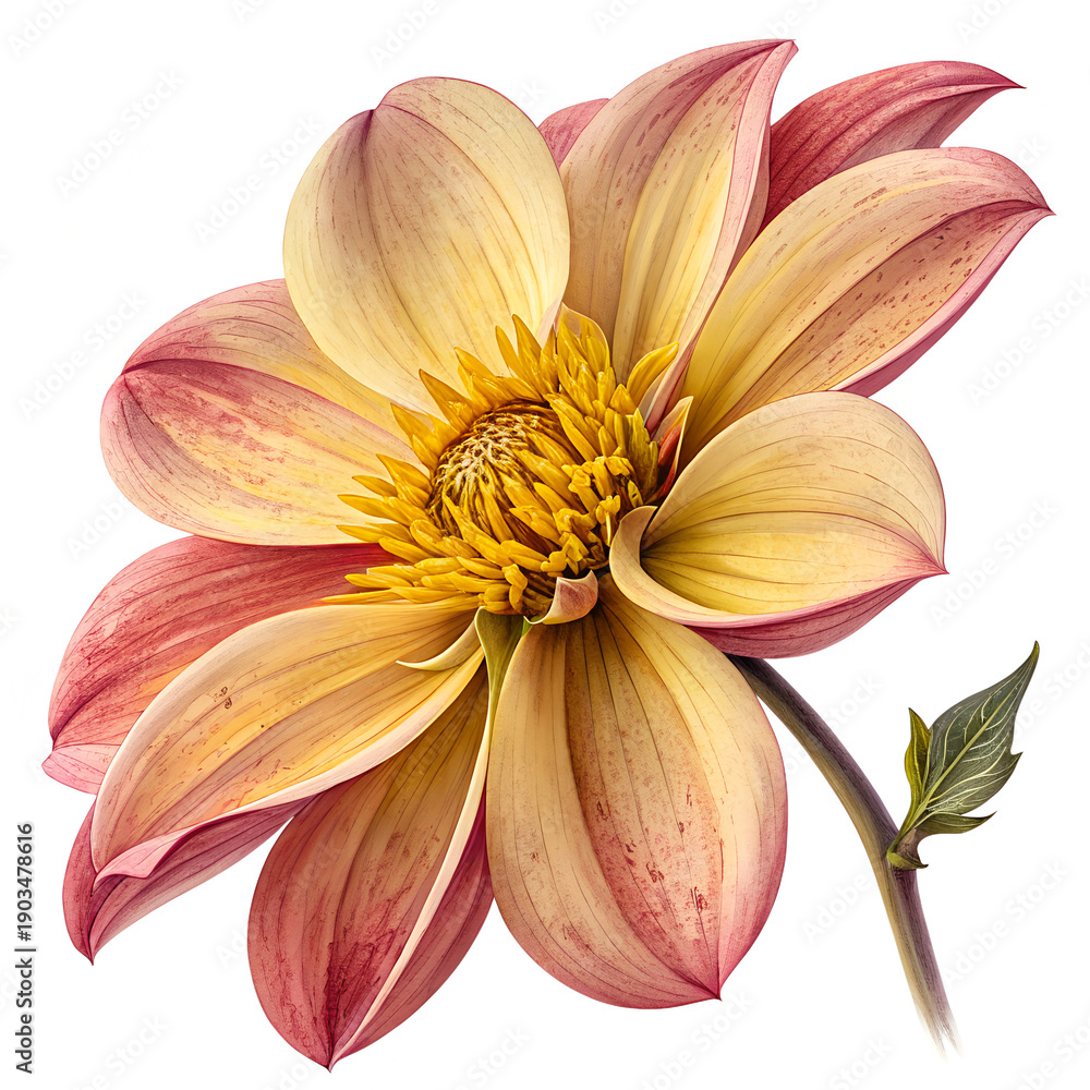 Obraz premium Vibrant blooming daylily flower with rich pink and yellow petals against a neutral background