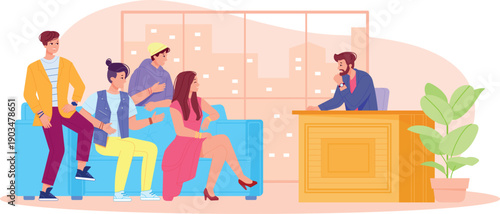 Night talk show. Tv host with celebrity guests