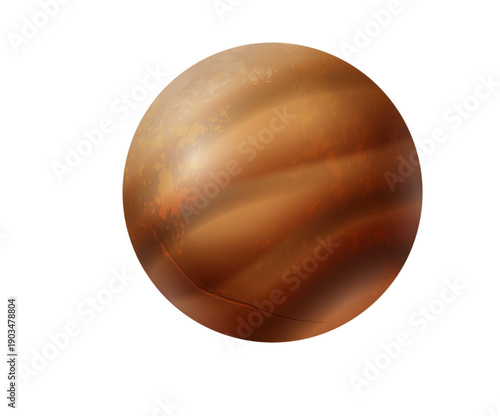 Wooden sphere realistic mockup. Glossy textured ball
