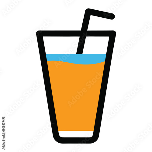 juice glass icon on white background