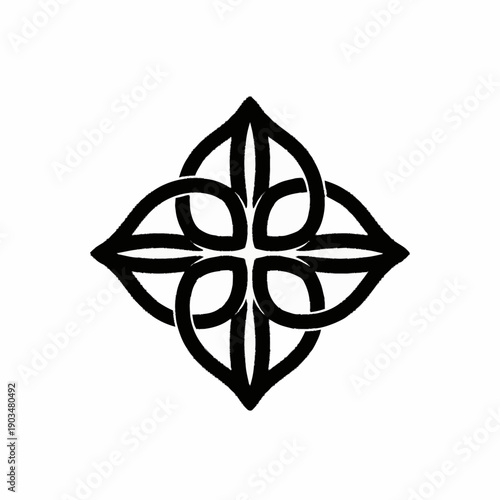 Intricate Celtic knot design with symmetrical flowing lines.