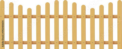Plank barrier in rural style. Wooden fence element