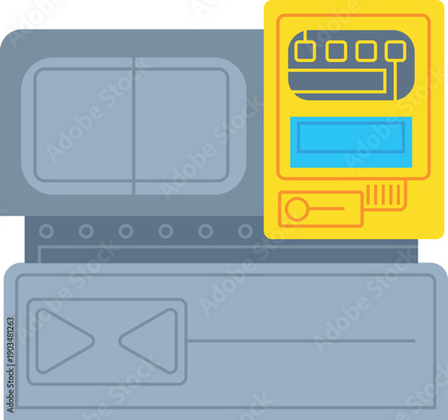 Cnc router color icon. Manufacture laser machine