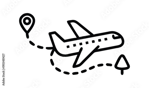 A professional set of airplane icon vector illustrations featuring cartoon jets, space shuttles, and aircraft symbols for air travel and business transportation objects flying in the sky