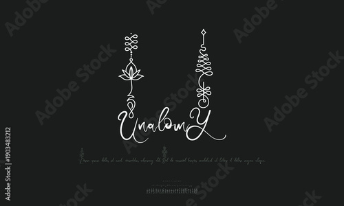 The Unalome symbol, representing the path to enlightenment, in a clean, modern vector illustration. Perfect for yoga, meditation, and spiritual designs.