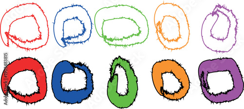 Professional Mega Set of High-Resolution Grunge Circle Brush Vector Illustration Elements for Posters, Prints, and Digital Artwork