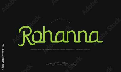 Sophisticated Arabic name 'Rohanna' written in elegant Diwani script, symbolizing grace and beauty. Ideal for decorative purposes and cultural branding.