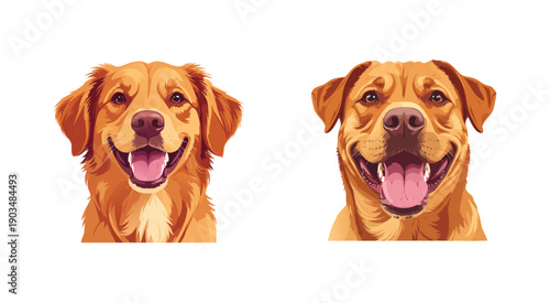 Red dog face. Vector illustration.