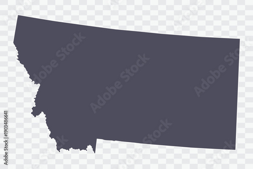 Fotografie MONTANA Map Minimalist  High-Quality PNG  Porpoise Color on Transparent Backgrou