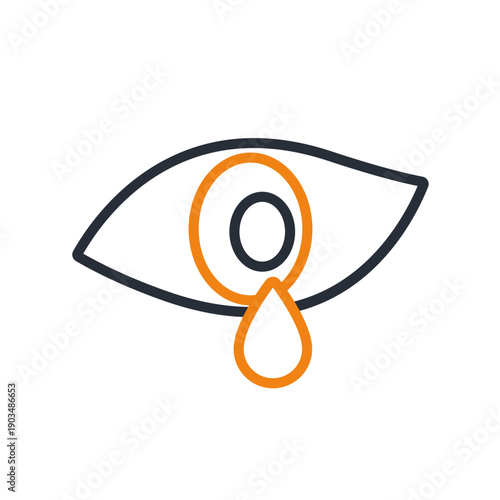 teary eyes icons minimalist flat style design, teary eyes Vector illustration on white background