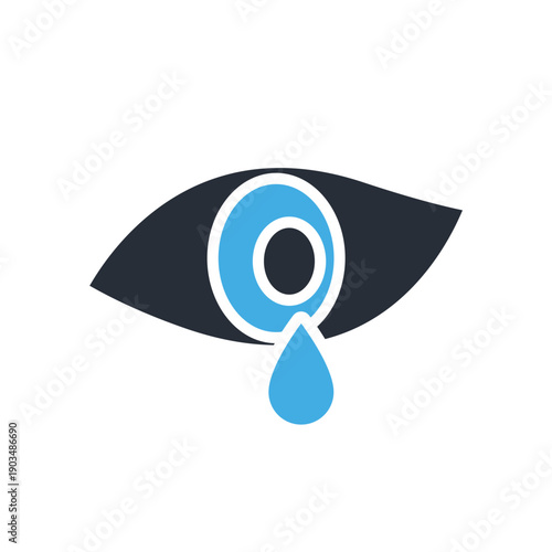 teary eyes icons minimalist flat style design, teary eyes Vector illustration on white background