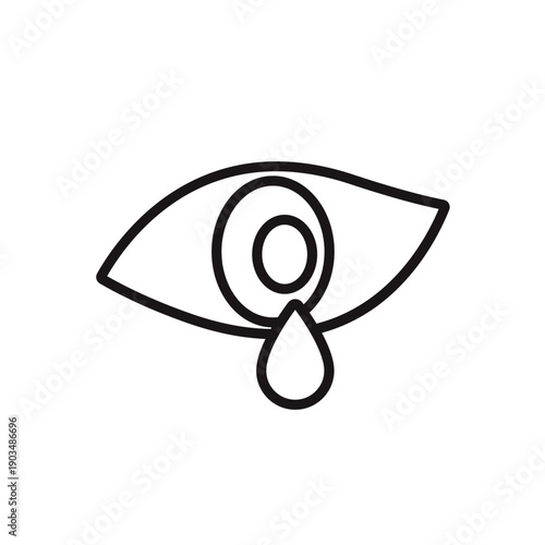 teary eyes icons minimalist flat style design, teary eyes Vector illustration on white background