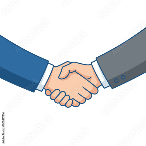 Business handshake illustration, agreement, partnership, trust, teamwork, success, corporate symbol